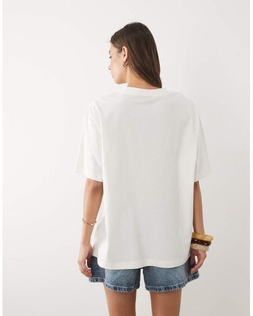 ASOS Blue Oversized T-Shirt With Vintage Flower Graphic