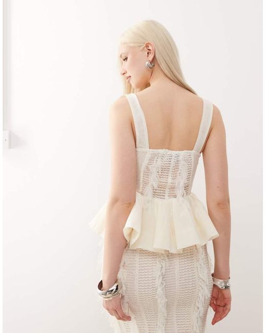 Amy Lynn Natural Calla Textured Peplum Top Co-Ord