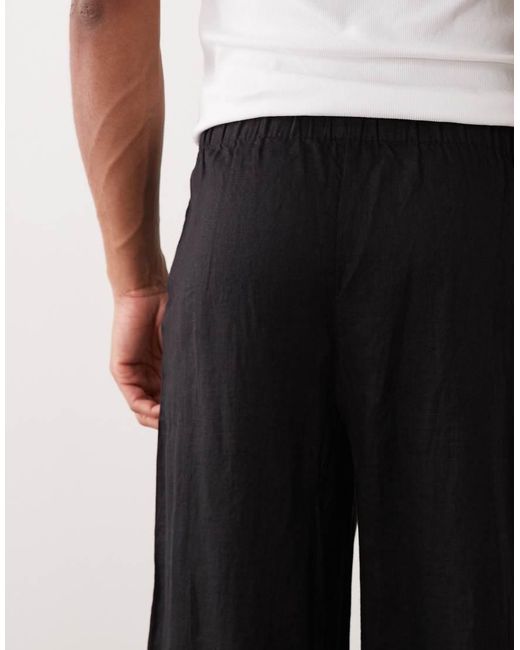 ARKET Black Linen Blend Trousers for men