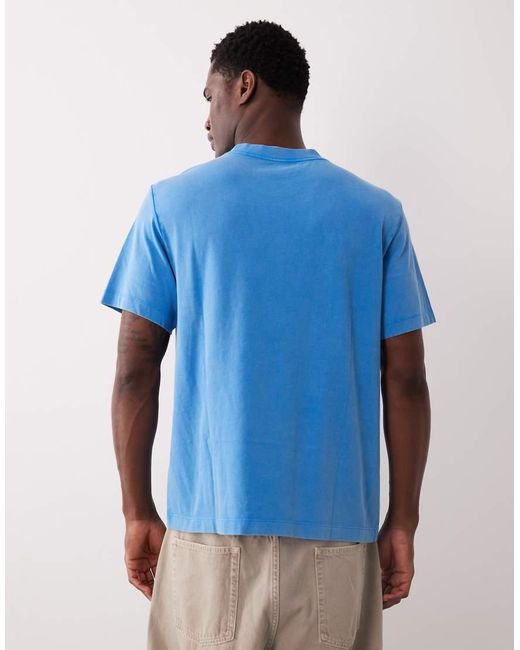Calvin Klein Blue Graphic Acid Wash T-shirt for men
