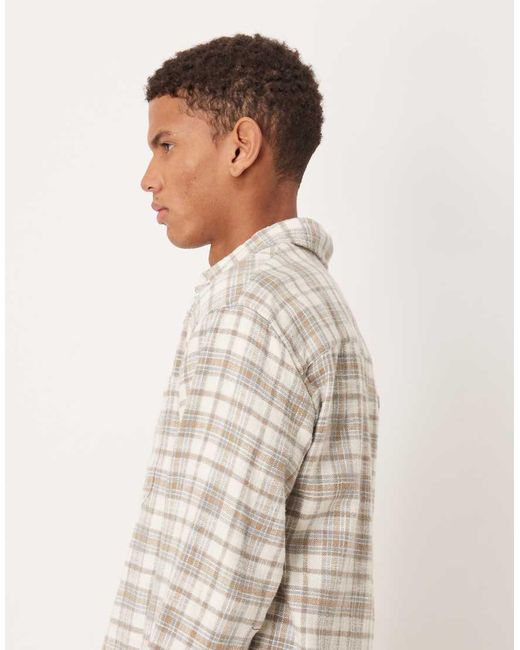 Abercrombie & Fitch Natural Long Sleeve Plaid Shirt for men