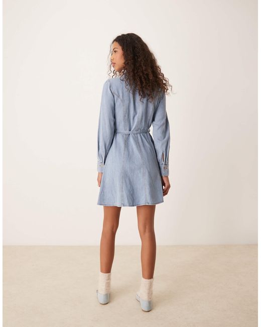 Jdy Blue – langärmliges jeanskleid