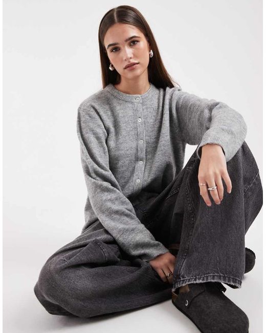 ONLY Gray O-neck Cardigan