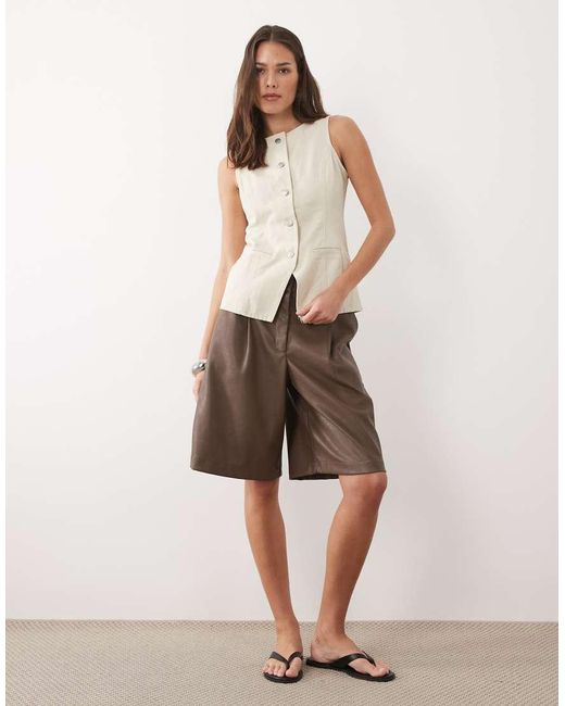 Threadbare Natural Crew Neck Denim Waistcoat