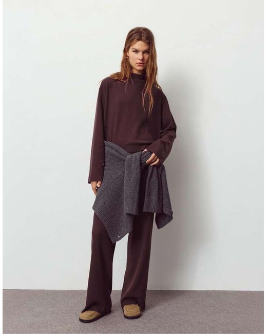 Pull&Bear Purple Soft Knit T-shirt