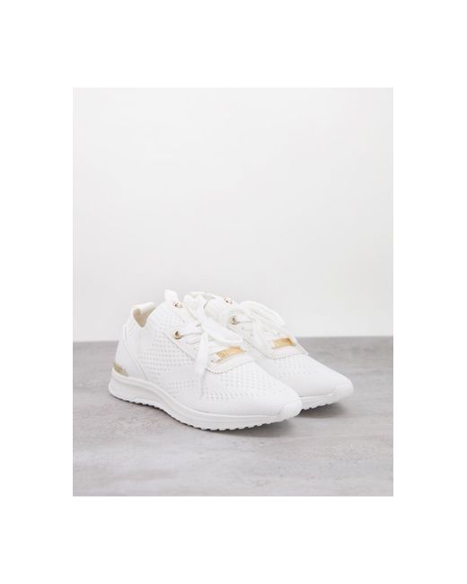 Miss Kg White Kallie Plain Flyknit Lace Up Trainers