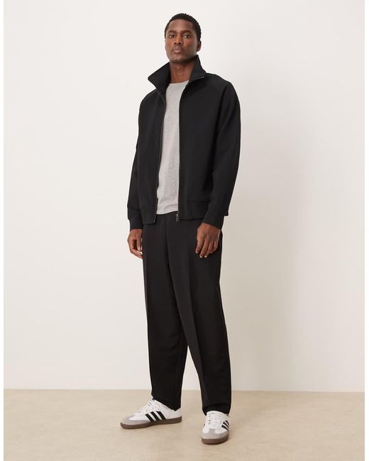 Mango Black Relaxed Fit Zip Through Sweatshirt for men