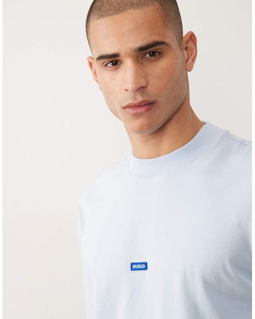 HUGO Blue Hugo Cotton With Back Logo Print T-shirt for men