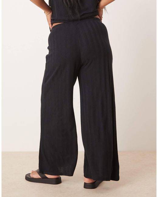 Vila Curve Black – leichte strickhose