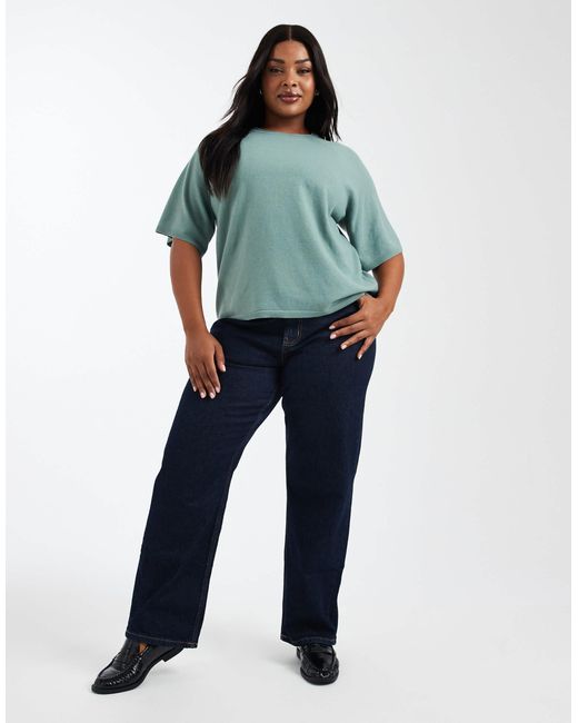 ONLY Blue – kurzärmliger strickpullover