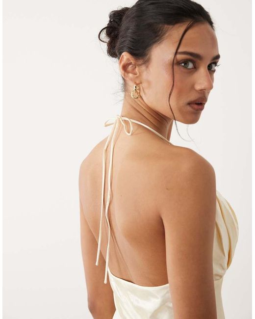 Mango Natural Satin Midi Slip Dress