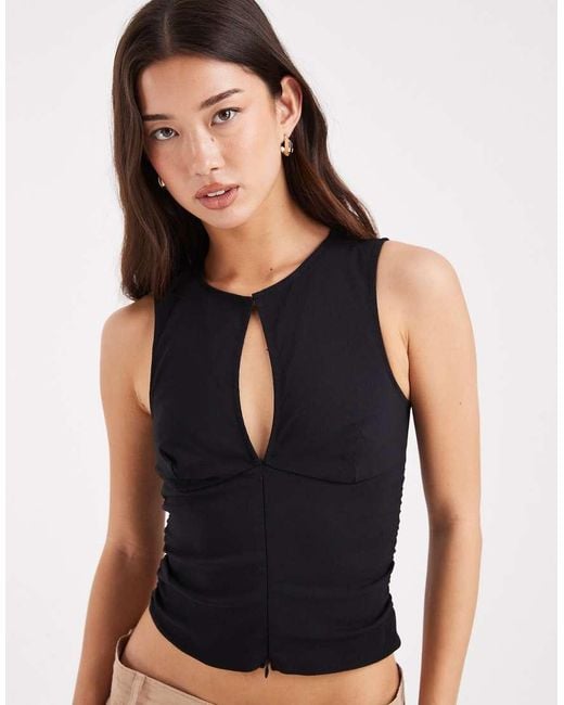 Cotton On Black Nico Keyhole Top