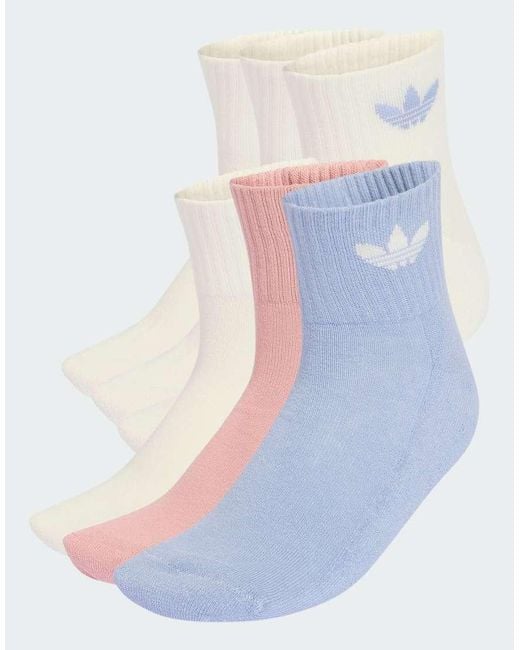 Adidas Originals Blue Mid Ankle Socks 6 Pairs