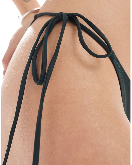 Weekday Black River Tie Waist Bikini Bottom