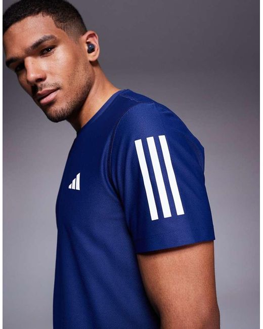 Adidas Originals Blue Adidas Running Own The Run T-shirt for men