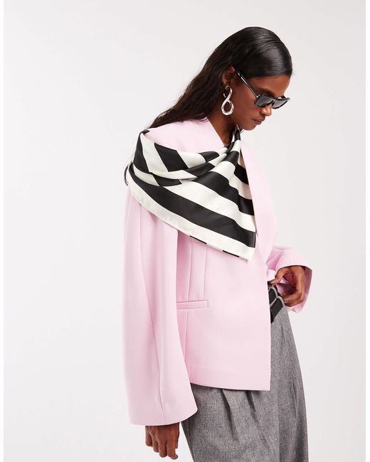 Foulard en satin à rayures - noir ASOS en coloris Multicolor