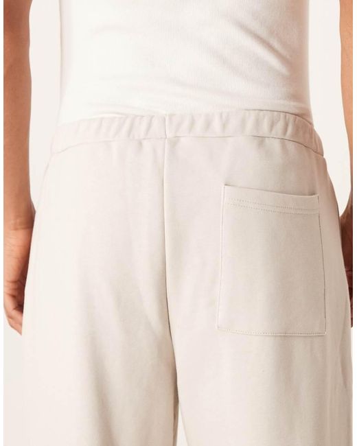 ASOS Natural Relaxed Tapered Trackies With Pleats for men