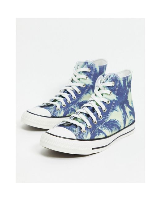 Converse Rubber Chuck Taylor - All Star - Sneakers Met Palmenprint in het  Blauw voor heren - Lyst