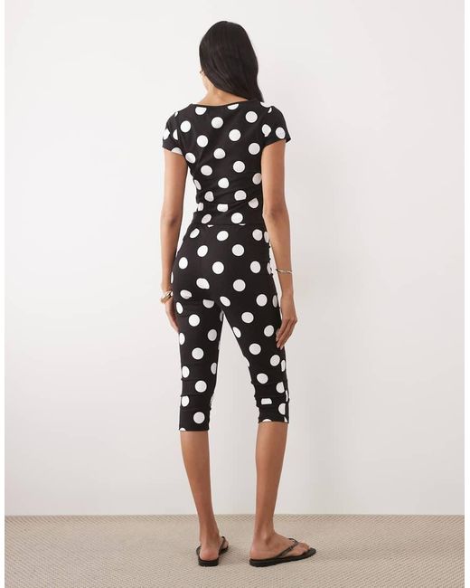 Kaiia White Exclusive Cotton Rich Capri Trousers Co-ord