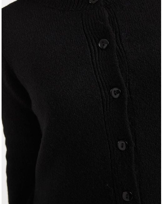 Vero Moda Black Soft Knitted Button Front Mini Dress