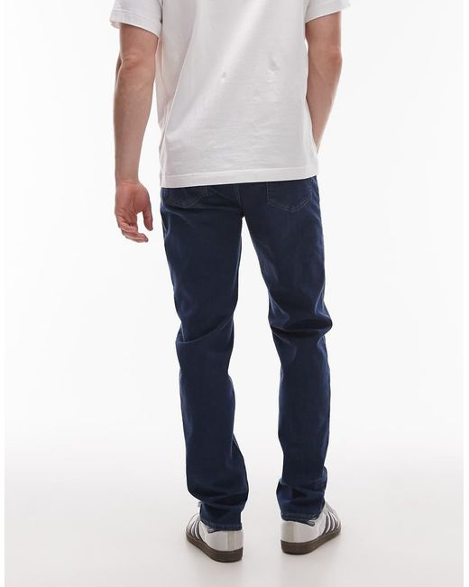 Vaqueros Azul Oscuro De Corte Slim De Mango de hombre de color Blue