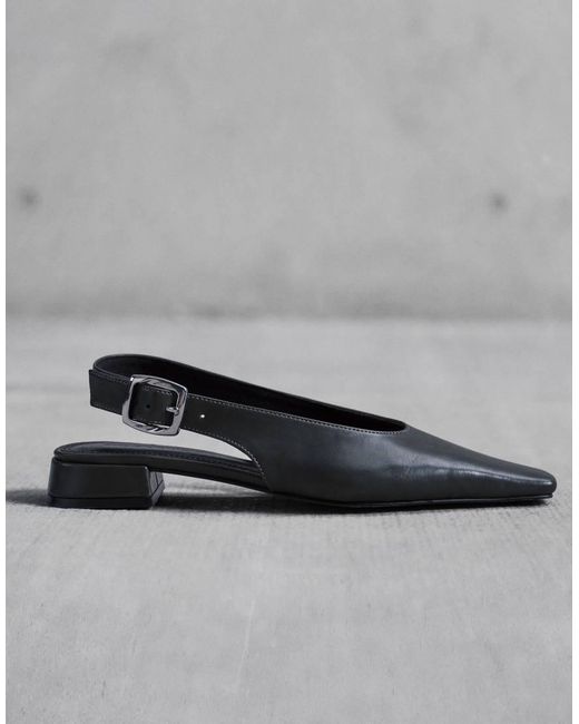 ASOS Blue Loretta Chisel Toe Slingback Ballets