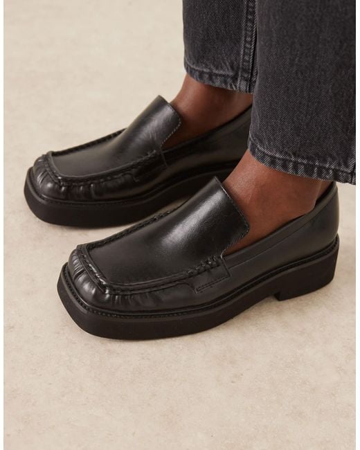 ASOS Black Myrtle Square Toe Loafers