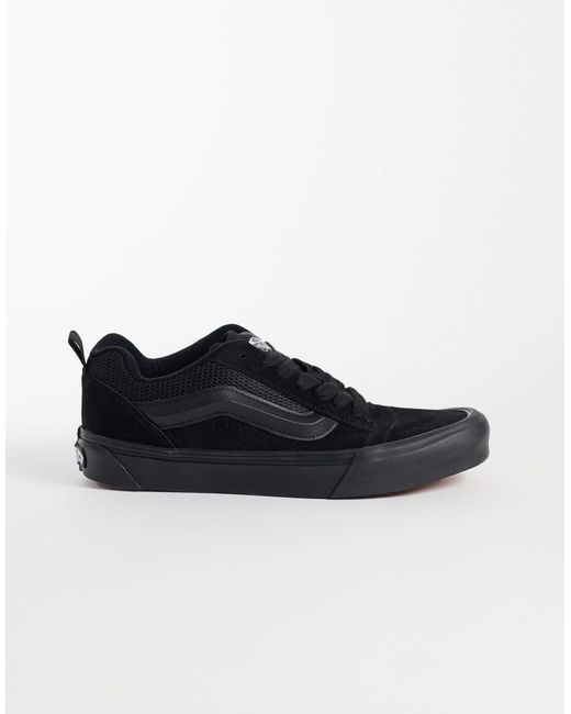 Knu skool - baskets en cuir à semelle chunky - triple Vans en coloris Black