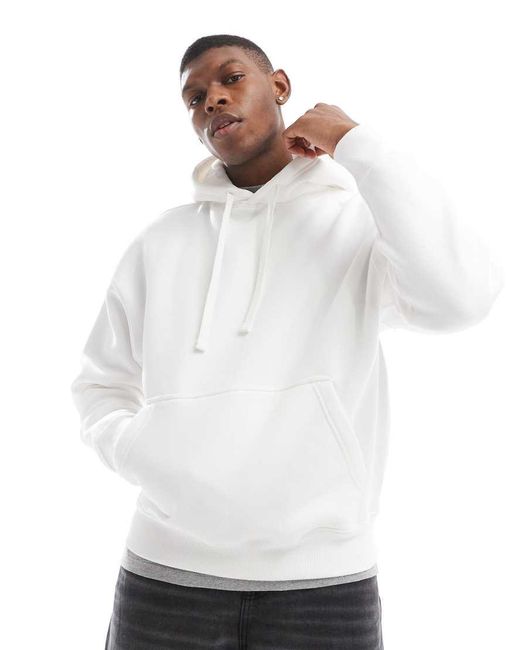 Felpa Con Cappuccio Basic Bianca di Pull&Bear in White da Uomo