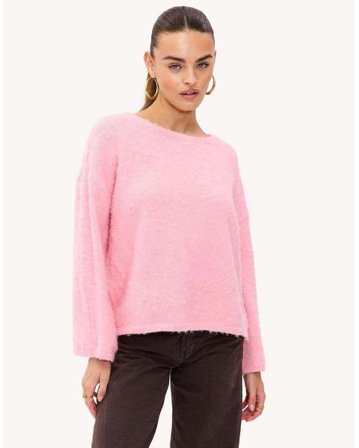 Loavies Pink He Garden's Whisper Lange Mouwen Knit Top