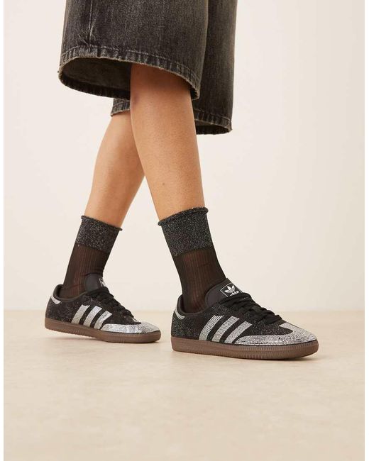 Adidas Originals Black Samba Og Rhinestone Sneakers