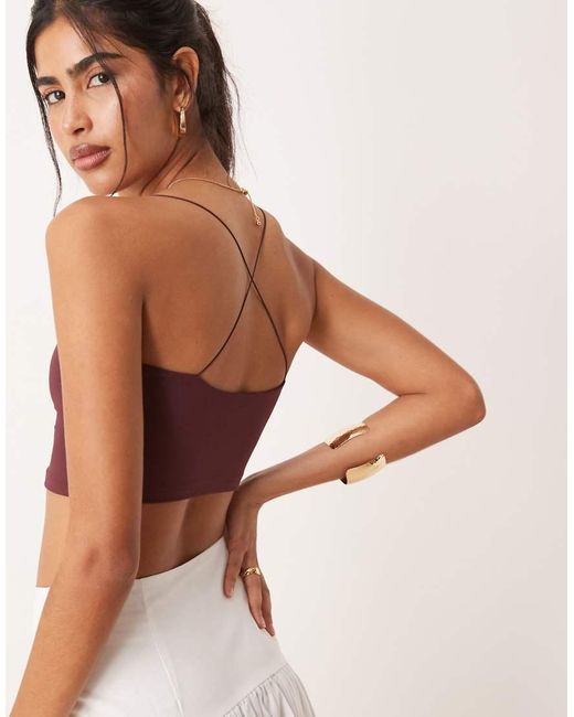 ASOS Purple Polyamide Strappy Bralet