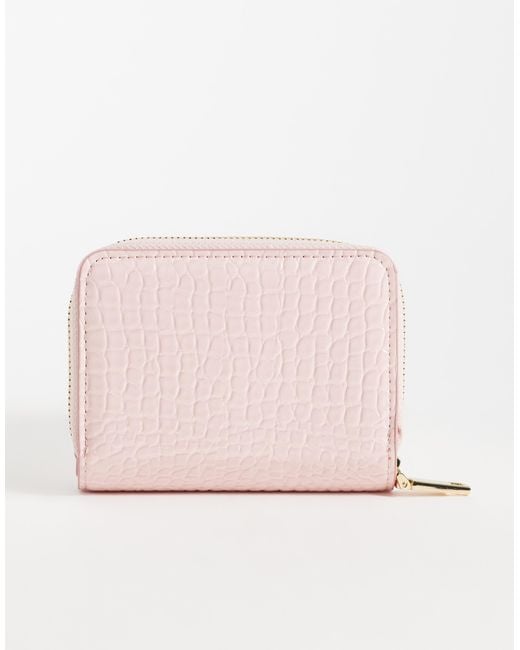 Mango Pink Croc Effect Small Wallet