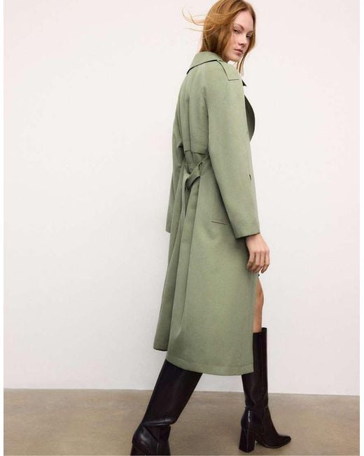 Stradivarius Natural Long Flowing Trench Coat