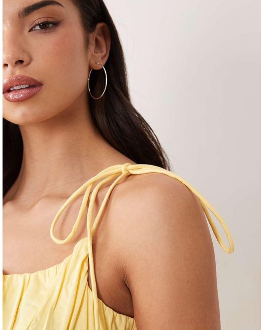 ASOS Multicolor Structured Cotton Tie Bust Dropped Waist Mini Sundress