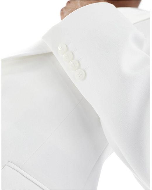 Giacca da abito skinny bianca con rever oversize di ASOS in White da Uomo