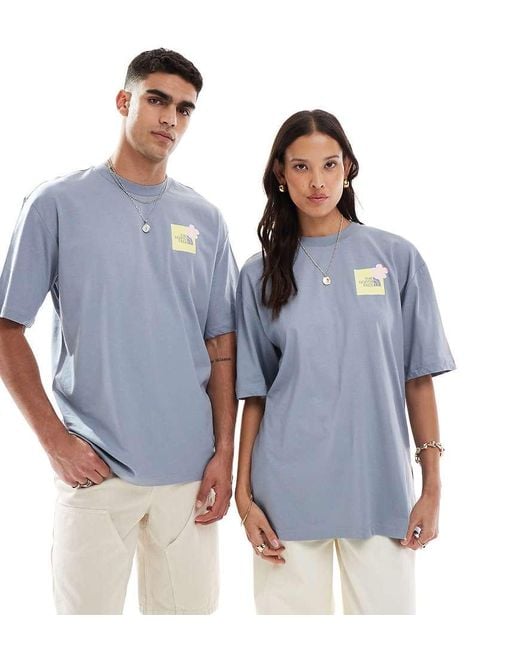 The North Face Blue Flower Backprint Oversized T-Shirt