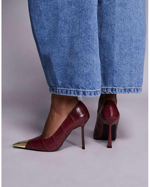 Public Desire Blue Rotate Heeled Pumps