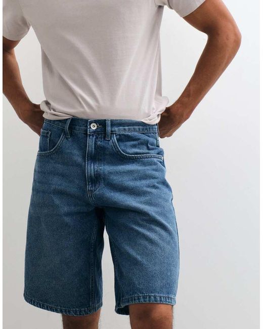 Redefined Rebel White Valencia Loose Fit Denim Shorts for men