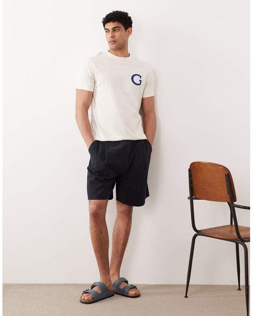 Gant White Varsity 'g' Badge T-shirt for men