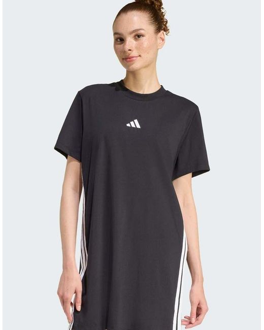 Adidas Originals Blue Essentials 3-Stripes Tee Dress