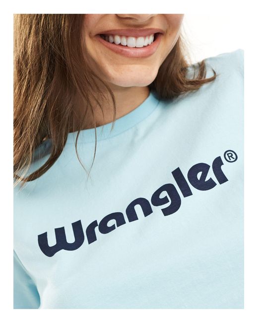 Camiseta con logo delantero Wrangler de color Blue