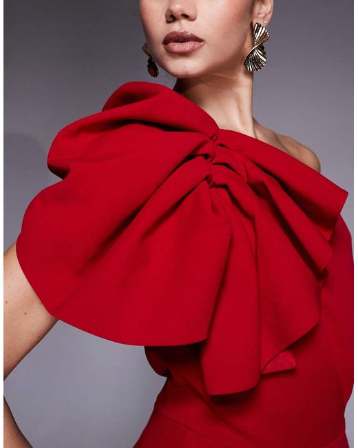 River Island Red Asymmetric Ruffle Jumpsuit