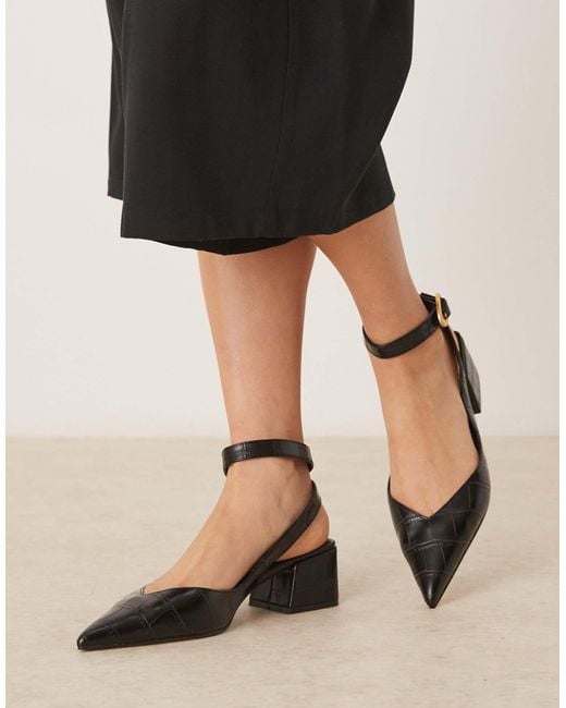 ASOS Black Sienna Mid Block Heel Shoes
