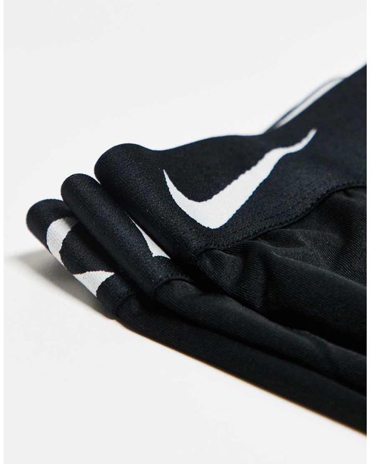 Nike Black Dri-fit Essential Microfibre 3 Pack Long Boxer Briefs for men