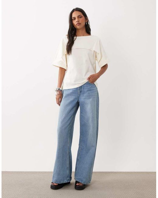 ASOS White Short Sleeve Cape Top