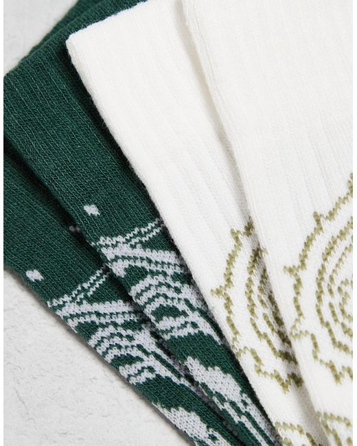 ASOS Green 2 Pack Paisley Sock for men