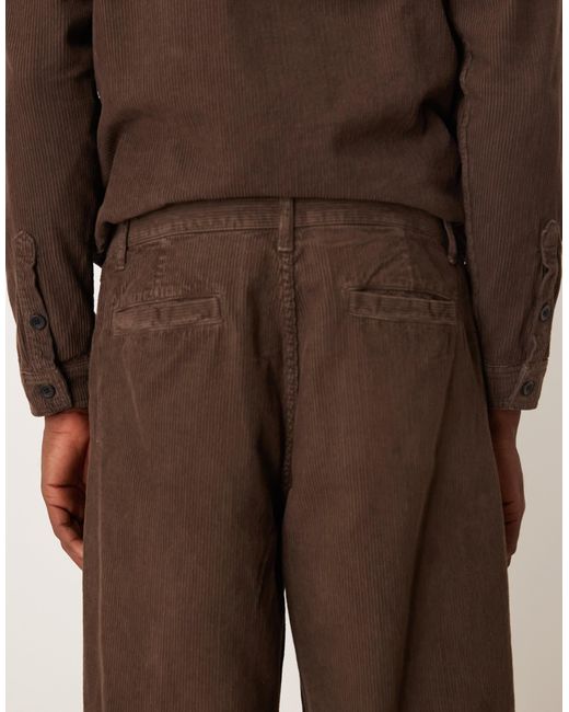 Pantalon droit ample d'ensemble en velours côtelé - marron ASOS pour homme en coloris Brown