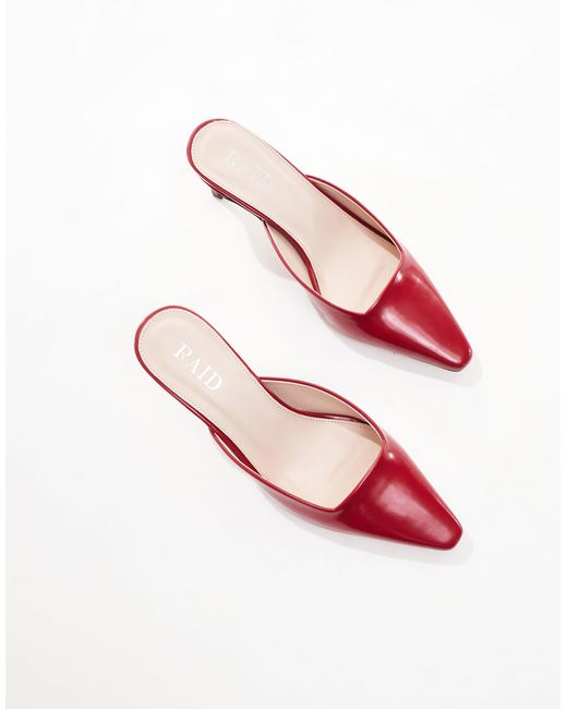 Raid Red Miko Kitten Heeled Mules