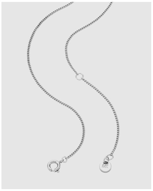 Michael Kors White Pavé Logo Pendant Necklace, Mkj8546040